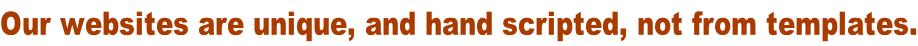 Our websites are unique, and hand scripted, not from templates.